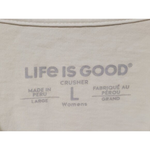 Life Is Good Women's Colorful Turtle Long Sleeve White T-Shirt Size LARGE - NEW - Picture 3 of 7